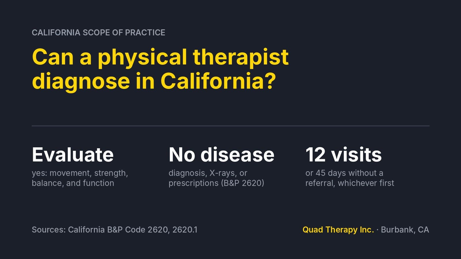 Can a Physical Therapist Diagnose in California?